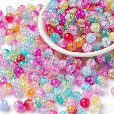 Transparent Crackle Acrylic Beads CACR-N002-8MM-M-1