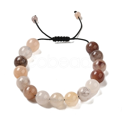 12.5mm Round Natural Lilac Jade Braided Bead Bracelets for Women Men BJEW-C060-01G-1