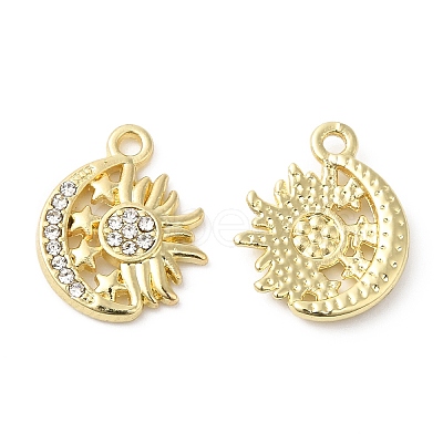 Alloy Rhinestone Pendants ALRI-P005-08G-1