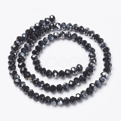 Electroplate Opaque Glass Beads Strands EGLA-A034-P6mm-E18-1