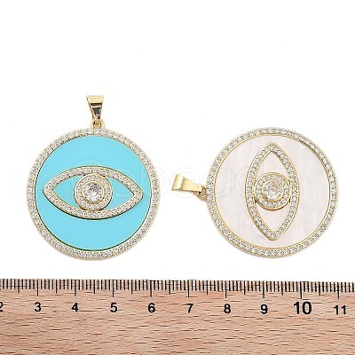 Rack Plating Brass Clear Cubic Zirconia Pendants KK-S381-16G-1