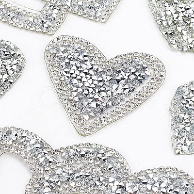 Fingerinspire 6Pcs 6 Style Heart Glitter Hotfix Rhinestone DIY-FG0002-28-1