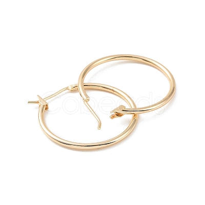 Ion Plating(IP) Brass Huggie Hoop Earrings for Women EJEW-A083-01G-1