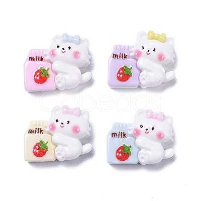 Opaque Cute Animal Resin Decoden Cabochons RESI-B024-02D-1