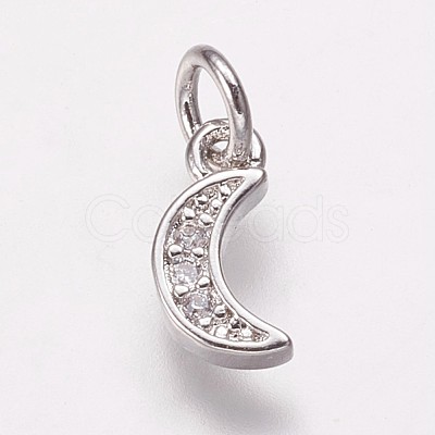 Brass Cubic Zirconia Pendants KK-P134-15P-1