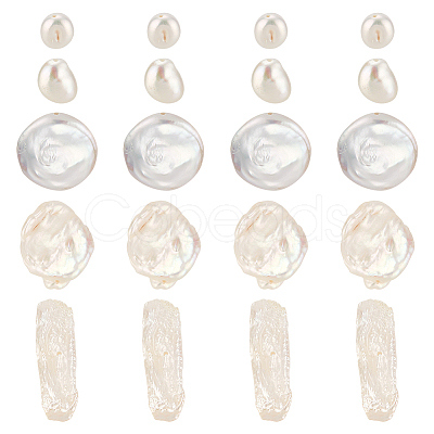 PandaHall Elite 20Pcs 5 Style Baroque Natural Keshi Pearl Beads PEAR-PH0001-22-1