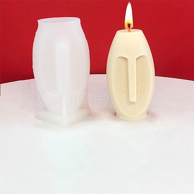 3D Lady Face Candle Food Grade Half-body Sculpture Silicone Molds DIY-C027-01-1