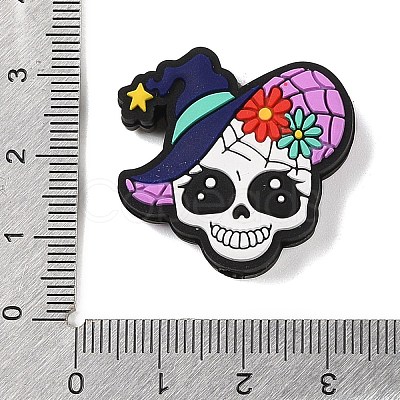 Halloween Theme Skull Food Grade Eco-Friendly Silicone Focal Beads SIL-C006-03-1