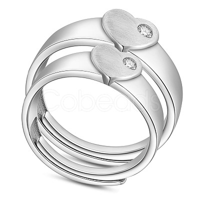 SHEGRACE 925 Sterling Silver Adjustable Couple Rings JR716A-1