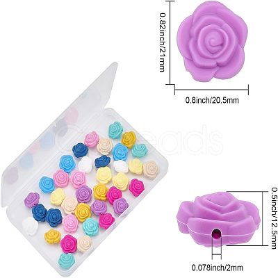 CHGCRAFT 40Pcs 10 Colors Food Grade Eco-Friendly Silicone Beads SIL-CA0001-46-1