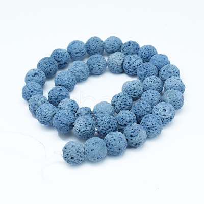 Natural Lava Rock Round Bead Strands G-I124-8mm-11-1