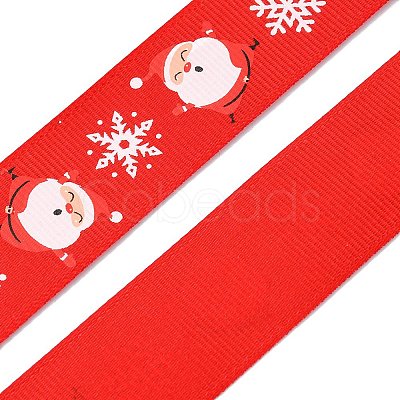 1 Roll Christmas Printed Polyester Grosgrain Ribbons OCOR-YW0001-05C-1