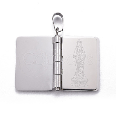 Non-Tarnish 304 Stainless Steel Book Pendants for Teachers' Day STAS-P235-10P-1