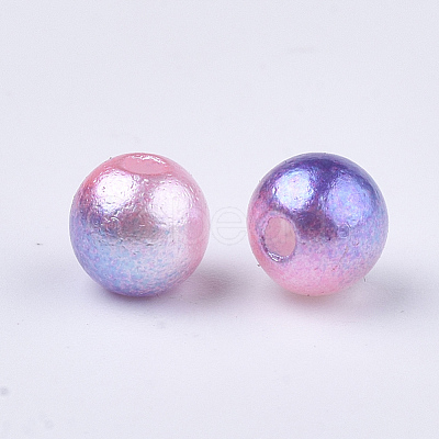 Rainbow ABS Plastic Imitation Pearl Beads OACR-Q174-4mm-13-1