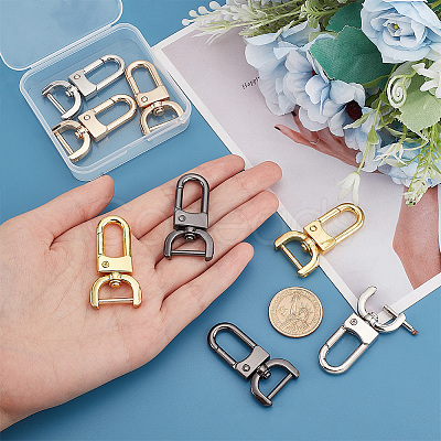 PandaHall Elite 8Pcs 4 Colors Zinc Alloy Swivel Lobster Claw Clasps FIND-PH0008-62C-1