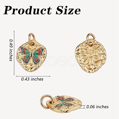 6Pcs 2 Style Rack Plating Brass Enamel Pendants KK-SZ0006-13-1