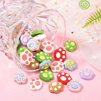 40Pcs Opaque Resin Cabochons RESI-CJ0002-61-1