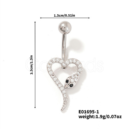 Shiny Brass Crystal Rhinestone Belly Button Rings CZ7821-1-1