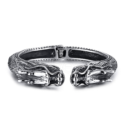 Stainless Steel Dragon Head Cuff Bracelet for Men PW-WG29981-01-1
