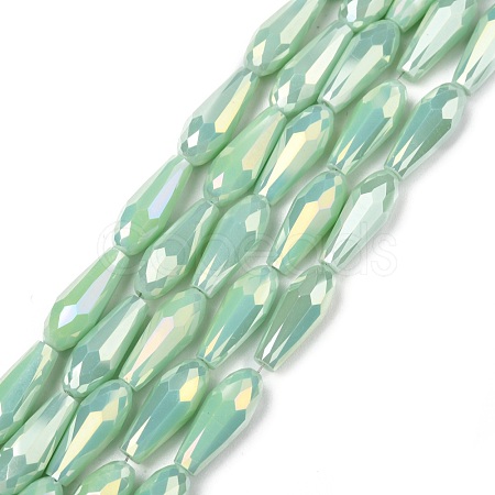 Electroplated Opaque Glass Beads Strands EGLA-L015-FR-B20-01-1