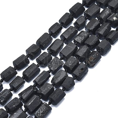 Natural Black Tourmaline Beads Strands G-F715-111-1