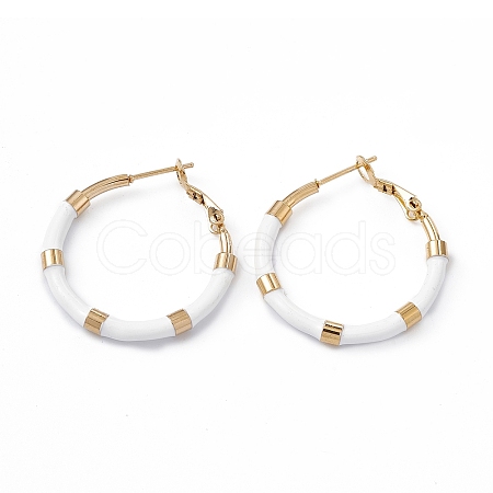 PVD Vacuum Plating 201 Stainless Steel Hoop Earrings for Women EJEW-B016-33A-1