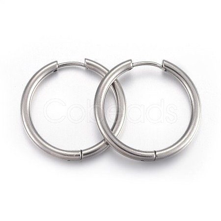304 Stainless Steel Huggie Hoop Earrings EJEW-L205-02B-P-1