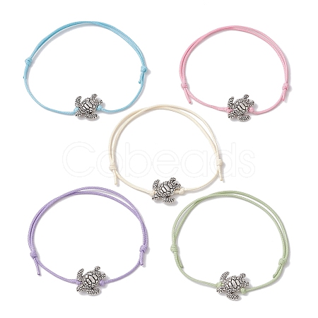 Alloy Braided Bead Bracelet BJEW-JB11082-01-1