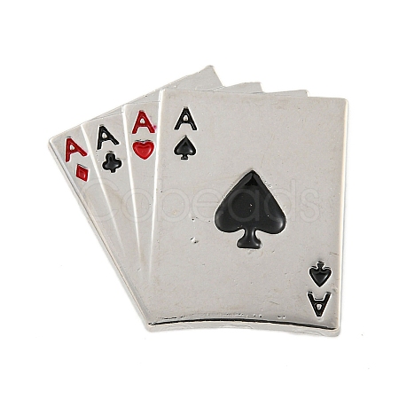 Poker Black Alloy Brooches JEWB-I030-11G-1