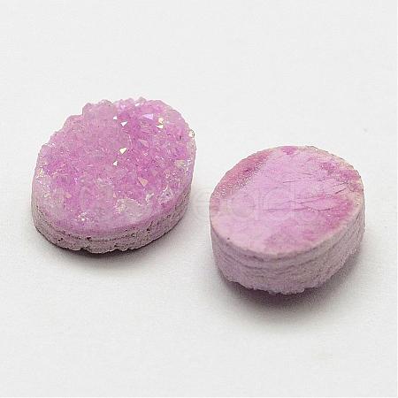 Electroplated Natural Druzy Crystal Cabochons G-N0260-02-1