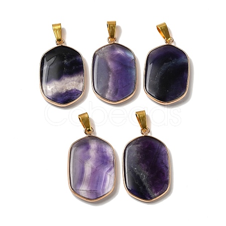 Natural Fluorite Pendants G-C095-06A-G-1