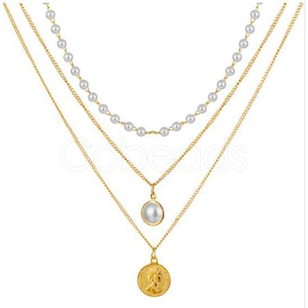 Alloy Pendant Layered Chain Necklaces for Women WGC39CD-13-1