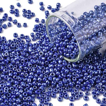 DIY Craft Beads 12/0 Opaque Colors Lustered Round Glass Seed Beads X-SEED-A012-2mm-128-1