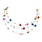 Nylon-coated Stainless Steel 3 Layer Necklaces, with ABS Plastic Imitation Pearl Beads, Round, Colorful, 18.70 inch(47.5cm)