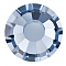 Preciosa&reg Crystal Hotfix Flatback Stones, Czech Crystal, Round(438 11 612 Chaton Rose VIVA 12 &reg), 30150 Denim Blue, SS16(3.8~4mm)