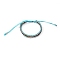 Polyster Braided Bead Bracelets, Adjustable Bracelet, Cyan, Inner Diameter: 2-3/8 inch(6cm), 1Pc/Bag