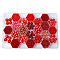 DIY 24 Style Acrylic & Resin Beads Jewelry Making Finding Kit, Round & Rice, Red, 2.2~12x1.5~11.5mm, Hole: 0.7~2.2mm