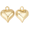 Beebeecraft 10Pcs Rack Plating Brass Pendants, Long-Lasting Plated, Cadmium Free & Lead Free, Puffed Heart Charms, Real 18K Gold Plated, 17.5x15.5x8.5mm, Hole: 2.5mm