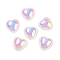 UV Plating Acrylic Cabochons, Iridescent, Heart, 8x8x3mm