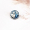 Alloy Enamel Shank Buttons, with Plastic Imitation Pearl Beads, Sun Pattern, Platinum, 20mm