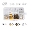 DIY Earring Making, with Brass Stud Earring Findings, Plastic/Brass Earring Ear Nuts Earrings Backs and Transparent Glass Cabochons, Flat Round, Mixed Color, 11x6.8x2.9cm