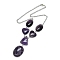 Natural Amethyst Necklaces, Brass Cable Chain Necklaces, Cadmium Free & Lead Free, 19.49 inch(49.5cm)