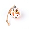 Foam Ball, with Plastic and Cloth Findings, Christmas Tree Decorations, with Hemp Rope, Round, Pumpkin Pattern, 133mm