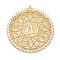 Rack Plating Brass Micro Pave Clear Cubic Zirconia Pendants, Long-Lasting Plated, Lead Free & Cadmium Free, Flat Round with Arabic Charms, Real 18K Gold Plated, 41.5x39x4mm, Hole: 1.5mm