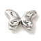 Rack Plating Alloy Beads, Cadmium Free & Nickel Free & Lead Free, Bowknot, Platinum, 14.5x20.5x5.5mm, Hole: 1.8mm