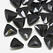 Pointed Back Glass Rhinestone Cabochons, Faceted, Triangle, Jet, 18x18x6mm