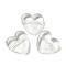 Handmade Lampwork Beads, Heart, Clear, 20x20x7mm, Hole: 1.2~1.5mm