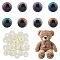 SUPERFINDINGS 48 Sets 8 Colors Plastic Doll Craft Eyes, Safety Eyes, with Spacer and Sequin Shim, for Toy DIY Accessories, Half Round, Mixed Color, 14~18x0.4~21mm, 6 sets/color