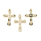 Rack Plating Brass Micro Pave Cubic Zirconia Pendants, with Enamel, Long-Lasting Plated, Lead Free & Cadmium Free, Real 18K Gold Plated, Cross, Mixed Color, 31x21x3mm, Hole: 1.6mm