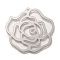 Non-Tarnish Valentine's Day 304 Stainless Steel Pendants, Laser Cut, Rose, Stainless Steel Color, 34x35.5x0.4mm, Hole: 1mm